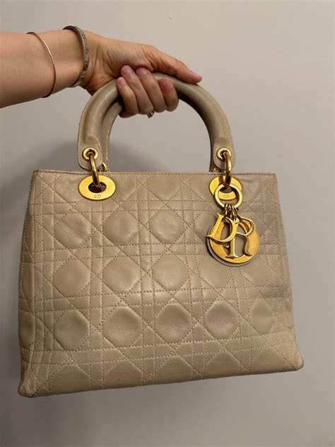 lady dior studs 3 braun|authentic lady dior bag.